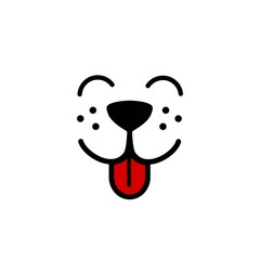 Canvas Print - Cute, simple dog face vector