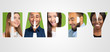 © fotofabrika - Multiethnic Group of People in letters of Happy word inscription