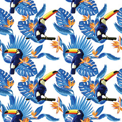 Wall Mural - Toucan seamless pattern.