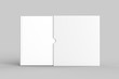 © Salih - Square slipcase book mock up isolated on soft gray background. 3D illustration