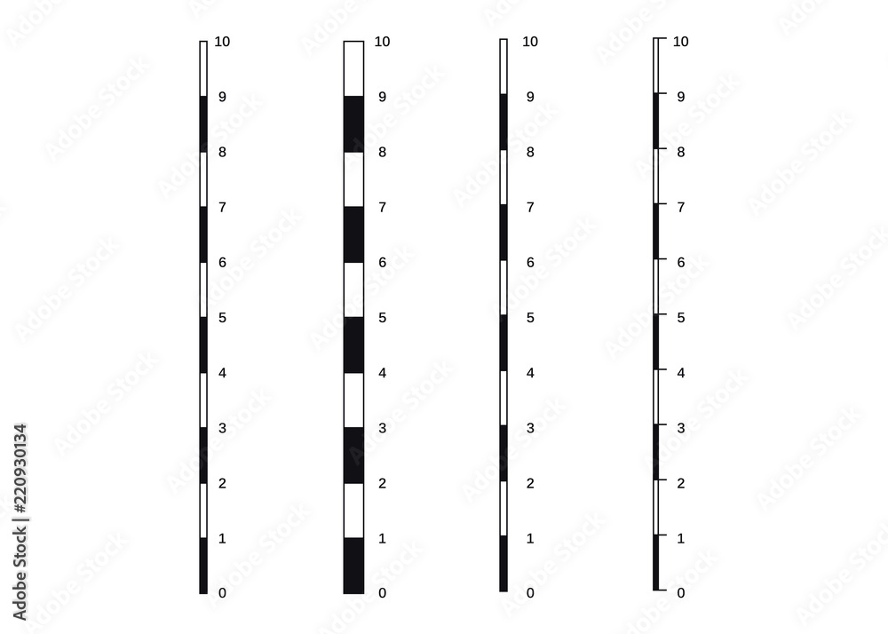 Physical Map. Distance Scale Map scales graphics for measuring distances. Scale measure map vector ...