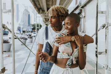 beautiful couple in the streets
