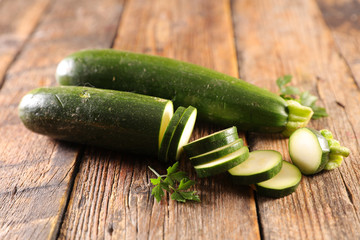 zucchini on wood background