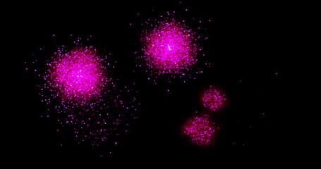 Wall Mural - Fireworks on a black background