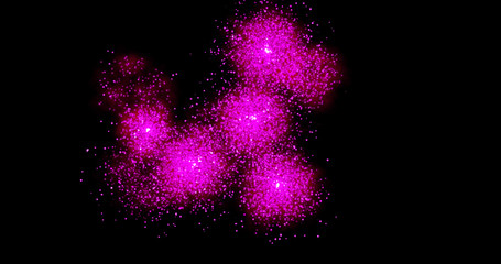 Wall Mural - Fireworks on a black background