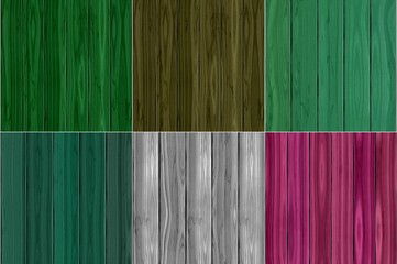 Wall Mural - Realistic wooden seamless background textures set in different colors