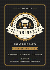 Wall Mural - Oktoberfest beer festival celebration retro typography poster or flyer