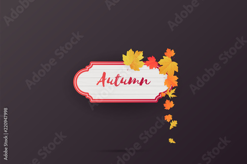 Autumn Abstract Frame Layout Decorate With Leaves For Shopping