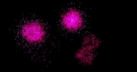 Wall Mural - Fireworks on a black background