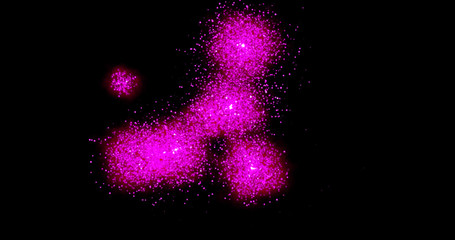 Wall Mural - Fireworks on a black background