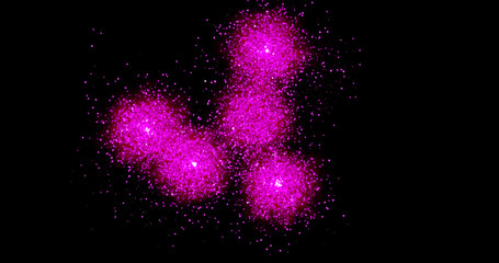 Wall Mural - Fireworks on a black background