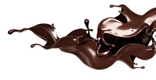 A Splash Of Dark Chocolate. 3d Illustration, 3d Rendering.