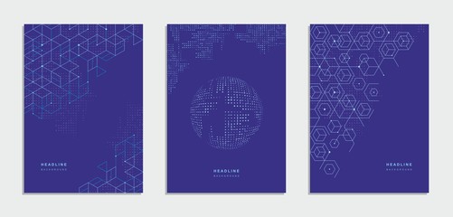 abstract geometric technological brochure, flyer. corporate identity.