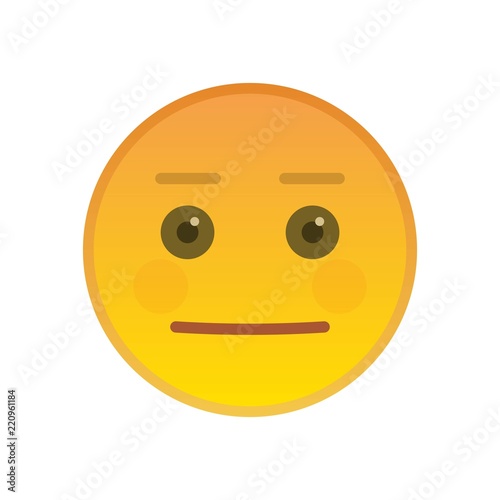Fotografie, Obraz Neutral emoticon isolated on white background