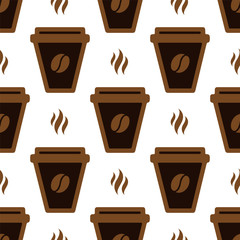 Wall Mural - Dark coffee cup pattern