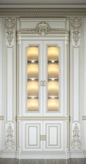 Sticker - Showcase in a classic style with gilding and lighting.