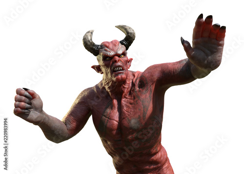 Cuadros en Lienzo Angry Demon - Stay Away - on white