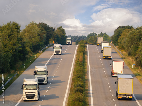 Fotomural trucks on the German motorway