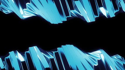 Fototapete - 3d render abstract background with twisted metallic shape. Complex distortion of geometry. Reflective material. Loopable rotation animation.
