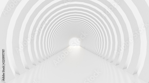 Dekoracja na wymiar  bialy-tunel-i-swiatlo-ilustracja-renderowanie-3d