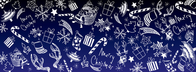 Christmas doodles background