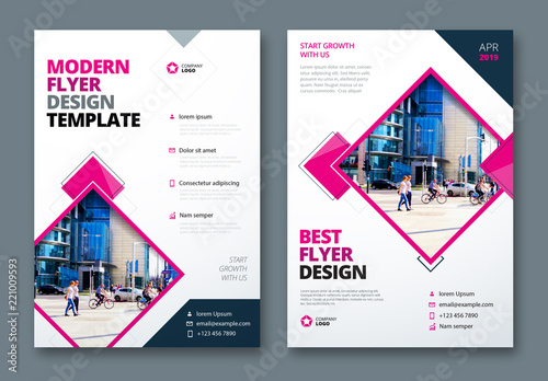 Flyer Layout With Layered Diamond Shapes Buy This Stock Template And Explore Similar Templates At Adobe Stock Adobe Stock