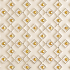 Architectural, interior pattern, white, yellow, gold texture wall. 3d illustration, 3d rendering.