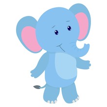 Hand Drawn Elephant. Natural Colors. Collection Of Vector Hand Drawn Elements. Illustration
