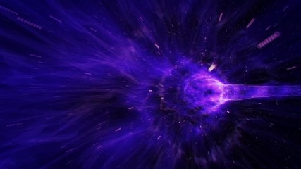 Wall Mural - Animation of the amazing journey through the wormhole to another galaxy.