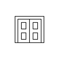Poster - the door icon. Element of architecture icon for mobile concept and web apps. Thin line the door icon can be used for web and mobile