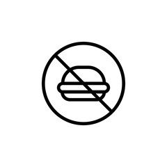 Poster - prohibition of fast food icon. Element of prohibition sign for mobile concept and web apps icon. Thin line icon for website design and development, app development. Premium icon