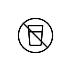 Poster - ban on drinking icon. Element of prohibition sign for mobile concept and web apps icon. Thin line icon for website design and development, app development. Premium icon