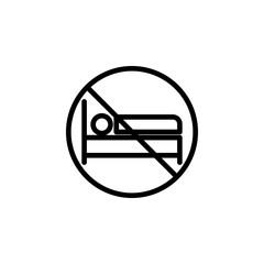Poster - prohibition of sleep icon. Element of prohibition sign for mobile concept and web apps icon. Thin line icon for website design and development, app development. Premium icon