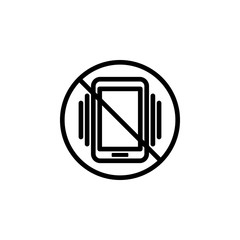 Poster - prohibition of vibration icon. Element of prohibition sign for mobile concept and web apps icon. Thin line icon for website design and development, app development. Premium icon