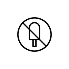 Poster - ban on ice cream icon. Element of prohibition sign for mobile concept and web apps icon. Thin line icon for website design and development, app development. Premium icon