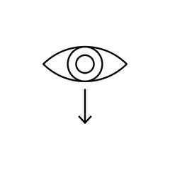 Poster - focus look icon. Element of arrow and object icon for mobile concept and web apps. Thin line focus look icon can be used for web and mobile