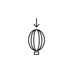 Poster - ballon down icon. Element of arrow and object icon for mobile concept and web apps. Thin line ballon down icon can be used for web and mobile