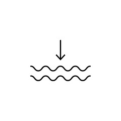 Poster - galling water down icon. Element of arrow and object icon for mobile concept and web apps. Thin line galling water down icon can be used for web and mobile