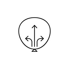 Poster - ballon up icon. Element of arrow and object icon for mobile concept and web apps. Thin line ballon up icon can be used for web and mobile