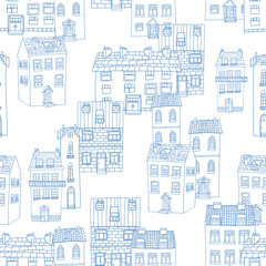  Cute vector seamless pattern, funny cartoon background for babies, childrens, kids, infants, city fashion wallpaper design