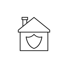 Aufkleber - house in icon. Element of building and landmark outline icon for mobile concept and web apps. Thin line house in icon can be used for web and mobile