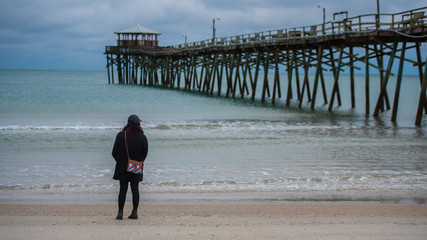 Wall Mural - Woman on beach