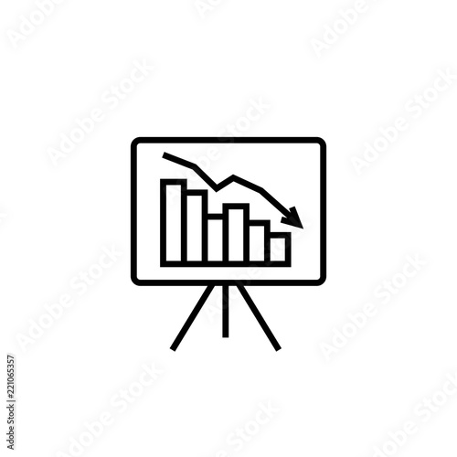 Graph Table Arrow Decrease Icon Dollar Money Fall Down - 