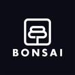 B letter bonsai abstract logo design template