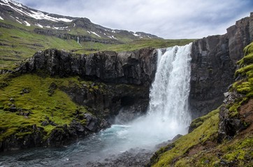 Wall Mural - Gufufoss Waterfall - Seydisfjordur, Iceland