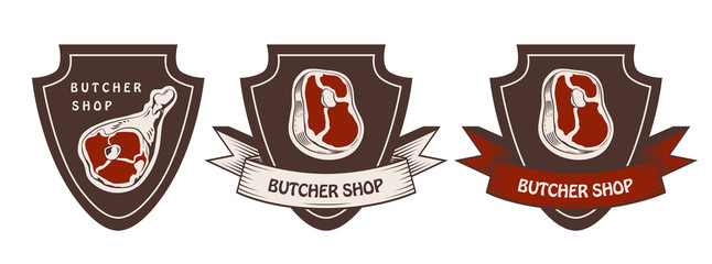 Wall Mural - design template of butchery label. meat shop logo. butcher market logotype. vector illustration.