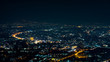 aerial view, night city view with night sky.  natural winter night view in Thailand