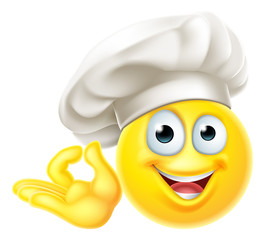 Canvas Print - Emoji Chef Cook Cartoon Perfect Gesture