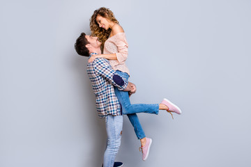 he vs she together forever profile portrait of lovely romantic