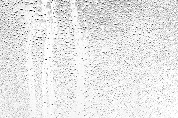 Wall Mural - texture of a drop of rain on a glass wet transparent background